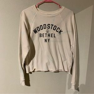 Anthropologie Woodstock Cropped Sweatshirt